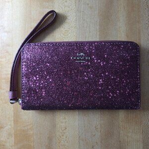 Womens Coach Wristlet - glitter pink